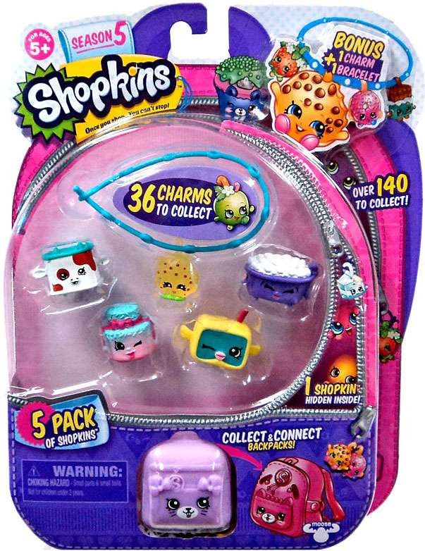 Shopkins Season 5 Mini Figure 5 Pack Moose Toys Toywiz Season 5 of shopkins contains 293 shopkins which could belong to 1 of 10 teams, have 1 of 6 finishes and come in 1 of 6 rarities. shopkins