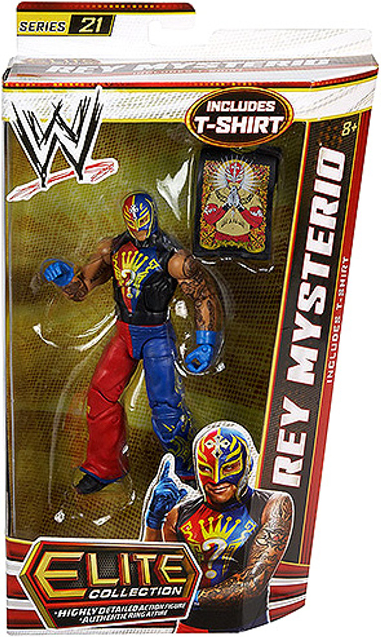 Wwe Wrestling Elite Collection Series 21 Rey Mysterio Action Figure T Shirt Damaged Package Mattel Toys Toywiz - roblox rey mysterio shirt