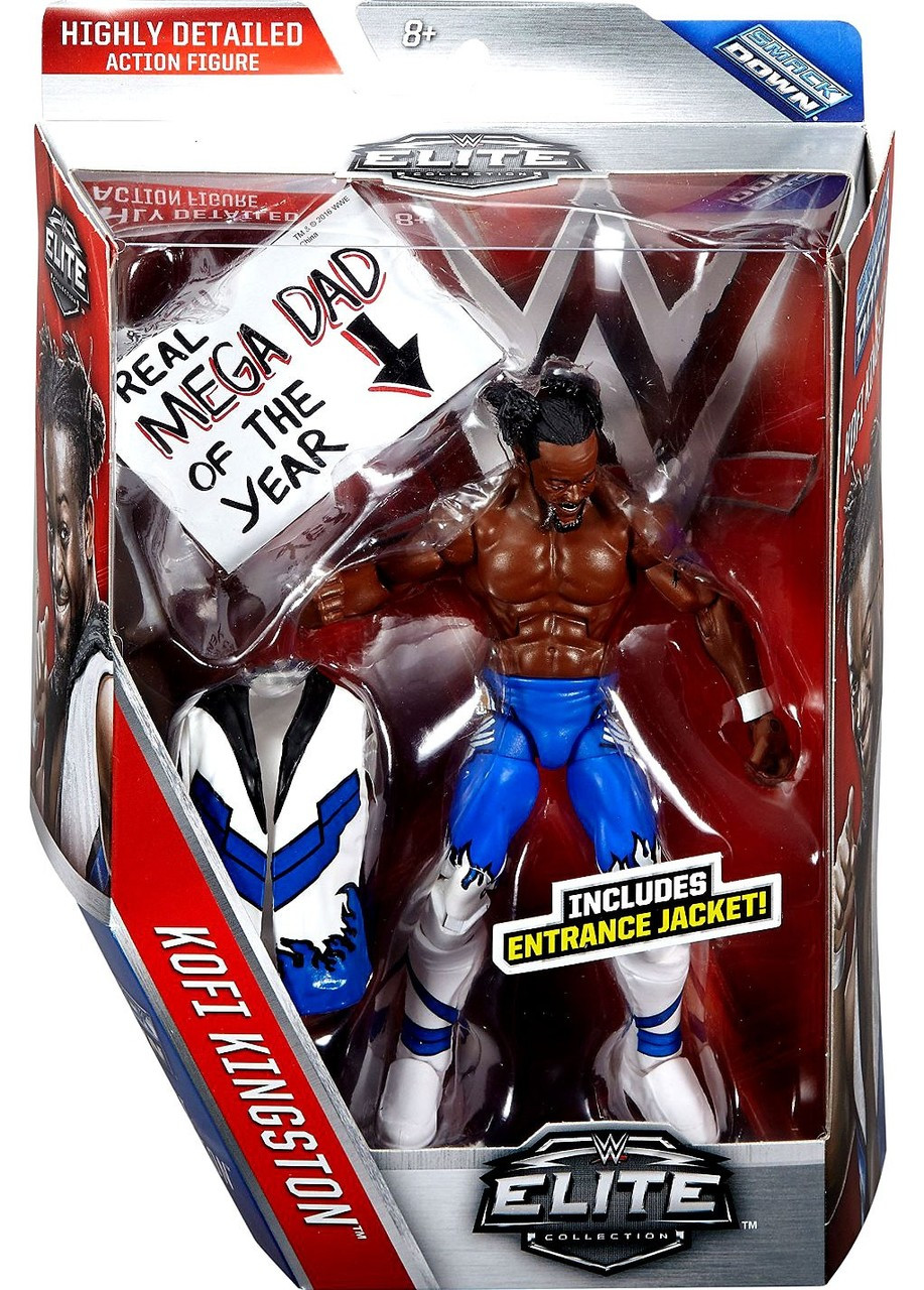 WWE Wrestling Elite Collection Series 43 Kofi Kingston New Day 6 Action Figure Entrance Jacket ...