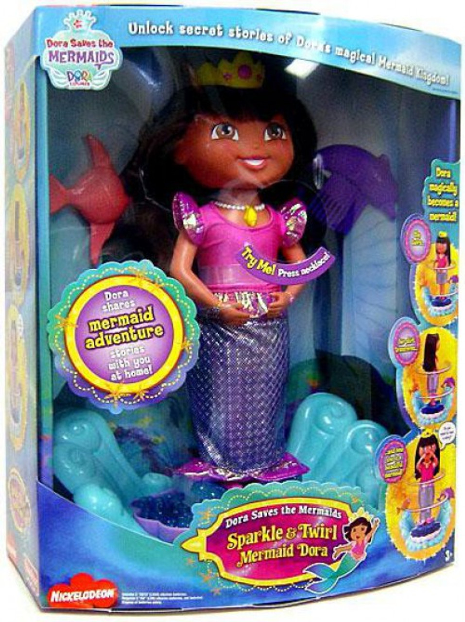 Fisher Price Dora the Explorer Sparkle Twirl Mermaid Dora Doll - ToyWiz