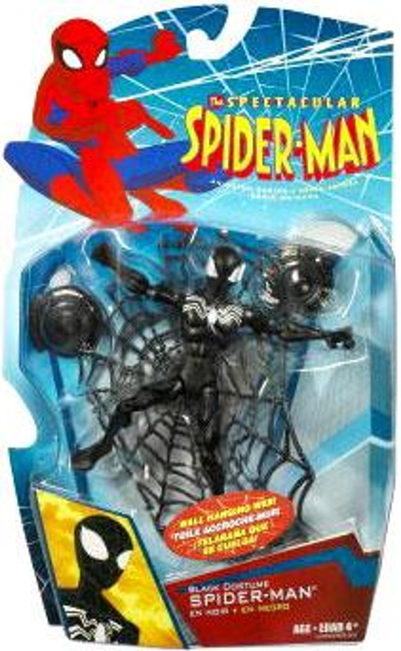 black spiderman action figure