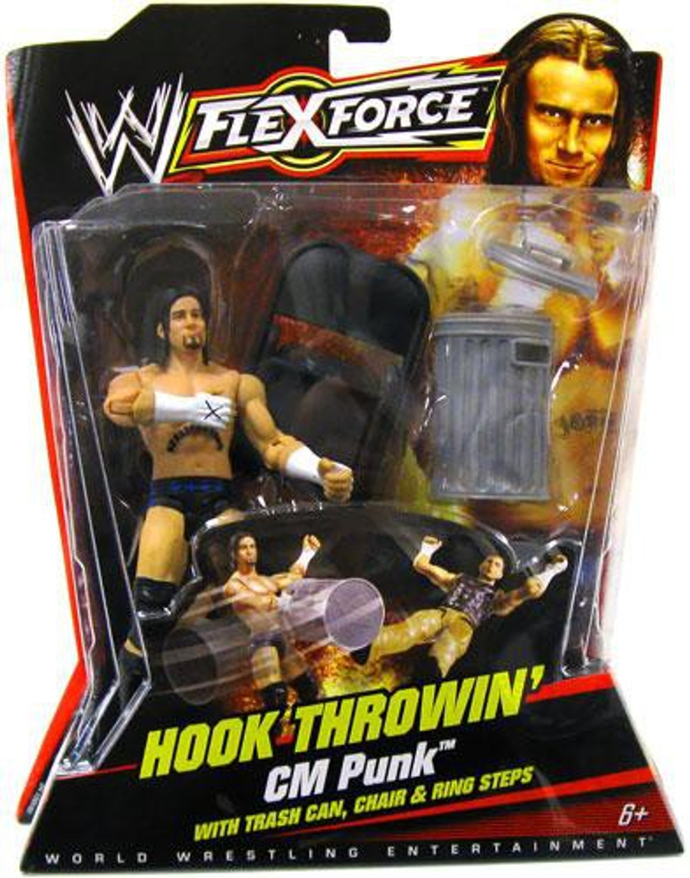 WWE Wrestling FlexForce Series 1 Hook Throwin CM Punk Action Figure Mattel Toys ToyWiz