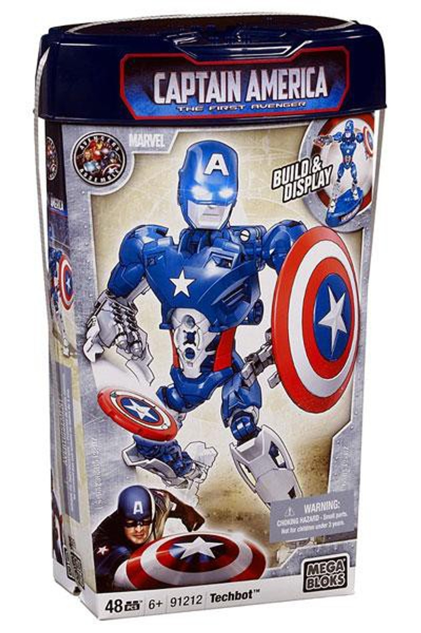 Mega Bloks Captain America The First Avenger Build Display Captain America Techbot Set 91212 Toywiz - how to make captain america set in roblox