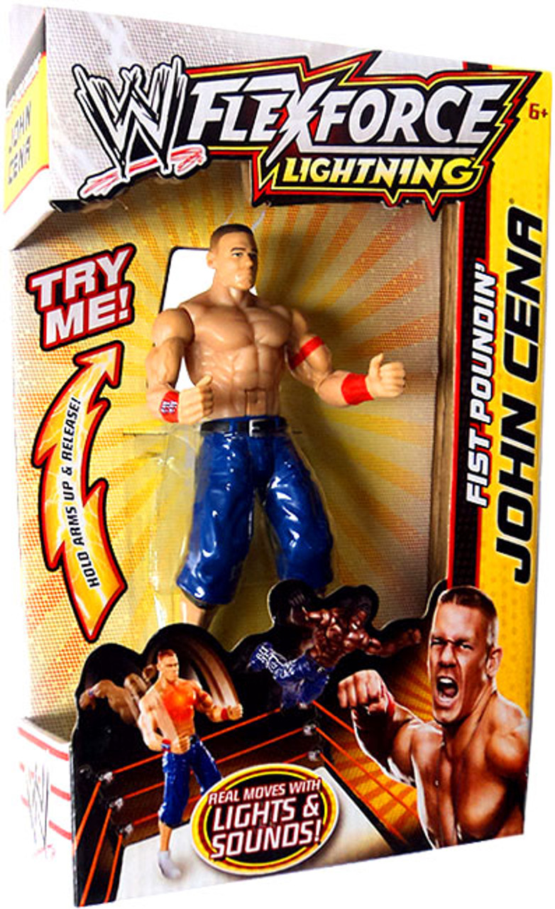 WWE Wrestling FlexForce Lightning Fist Poundin John Cena Action Figure Mattel Toys - ToyWiz