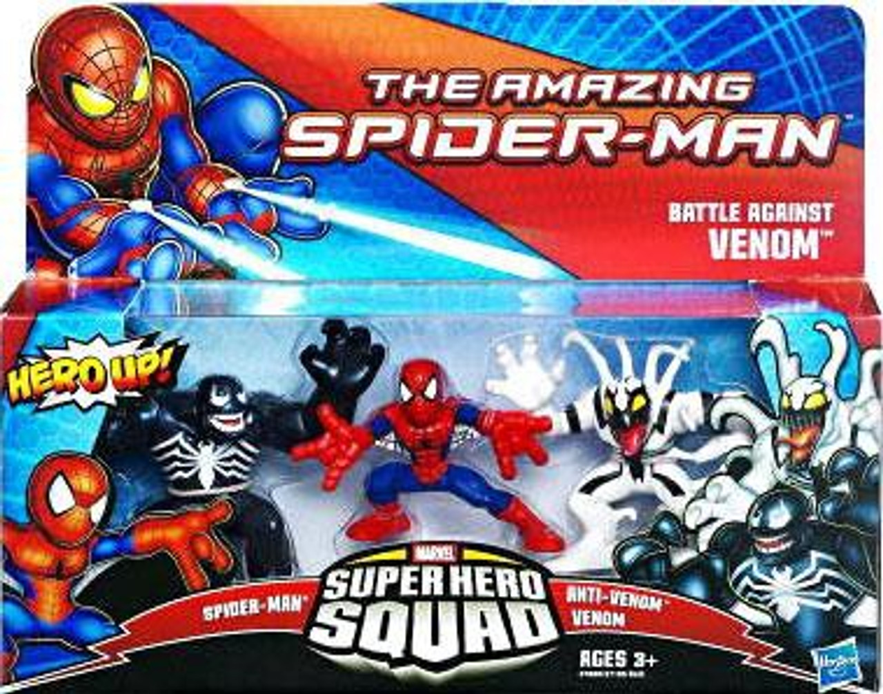 The Amazing Spider Man Super Hero Squad Battle Against Venom Mini Figure 3 Pack Hasbro Toys Toywiz - r orb roblox code for superhero