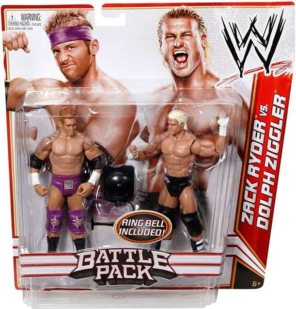 Wwe Wrestling Battle Pack Series 18 Zack Ryder Vs Dolph Ziggler Action Figure 2 Pack Ring Bell