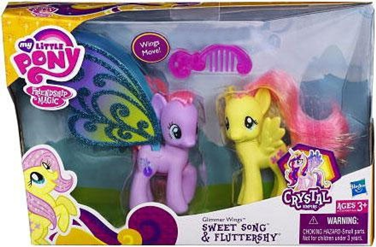 My Little Pony Friendship is Magic Crystal Empire Glimmer Wings Sweet Song & Fluttershy Exclusive Figure 2-Pack
