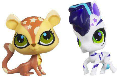 Littlest Pet Shop Totally Talented Pets Zebra Cheetah Figure 2Pack