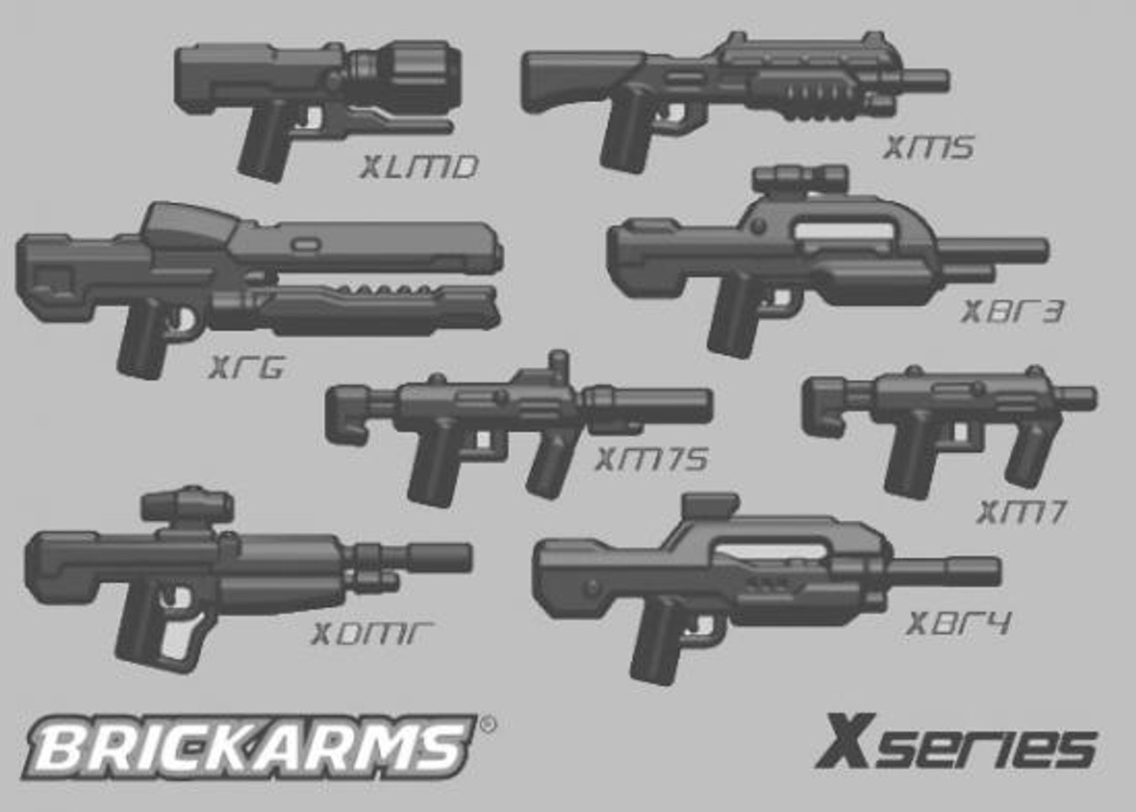 Brickarms Set Of 8 X Series Weapons 2 5 Weapons Pack Titanium Toywiz - weapon pack roblox
