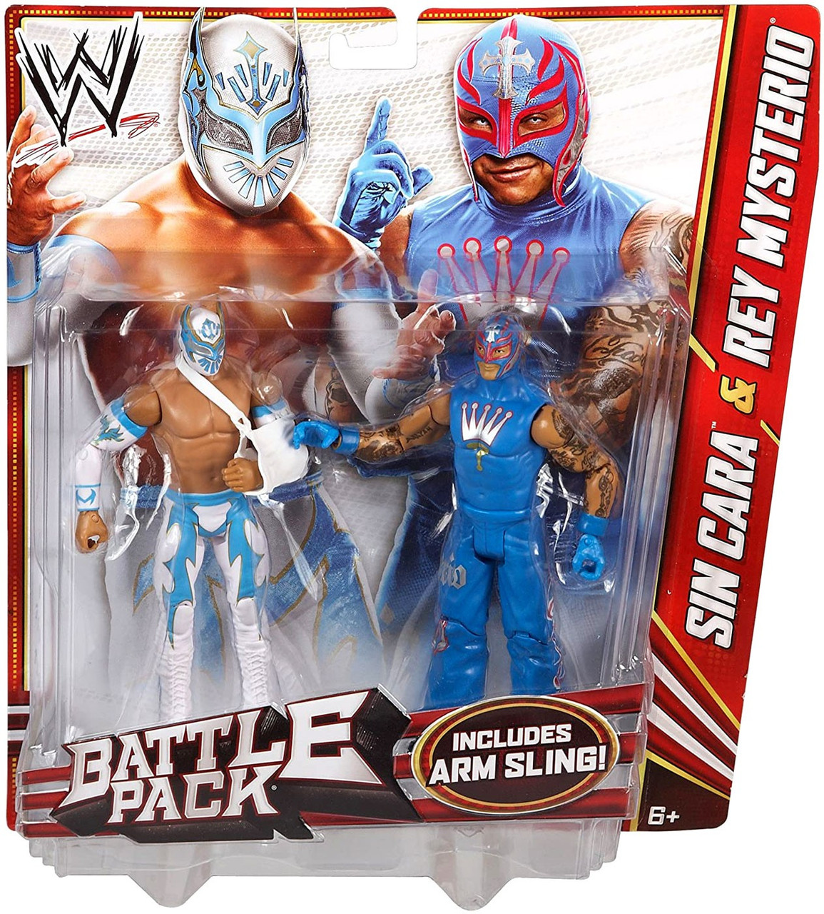 Wwe Wrestling Battle Pack Series 22 Sin Cara Rey Mysterio Action Figure 2 Pack Arm Sling Mattel Toys Toywiz - sin cara theme song roblox