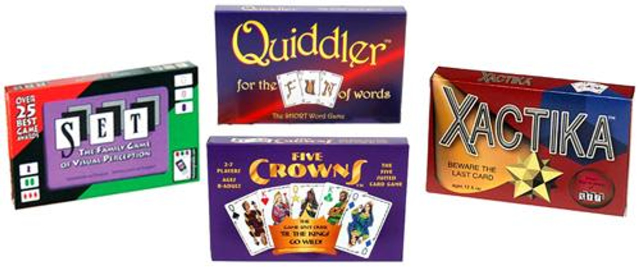 Set Five Crowns Set Quiddler Xactika Card Game 4 Pack Set Enterprises Toywiz - paper domino crown roblox