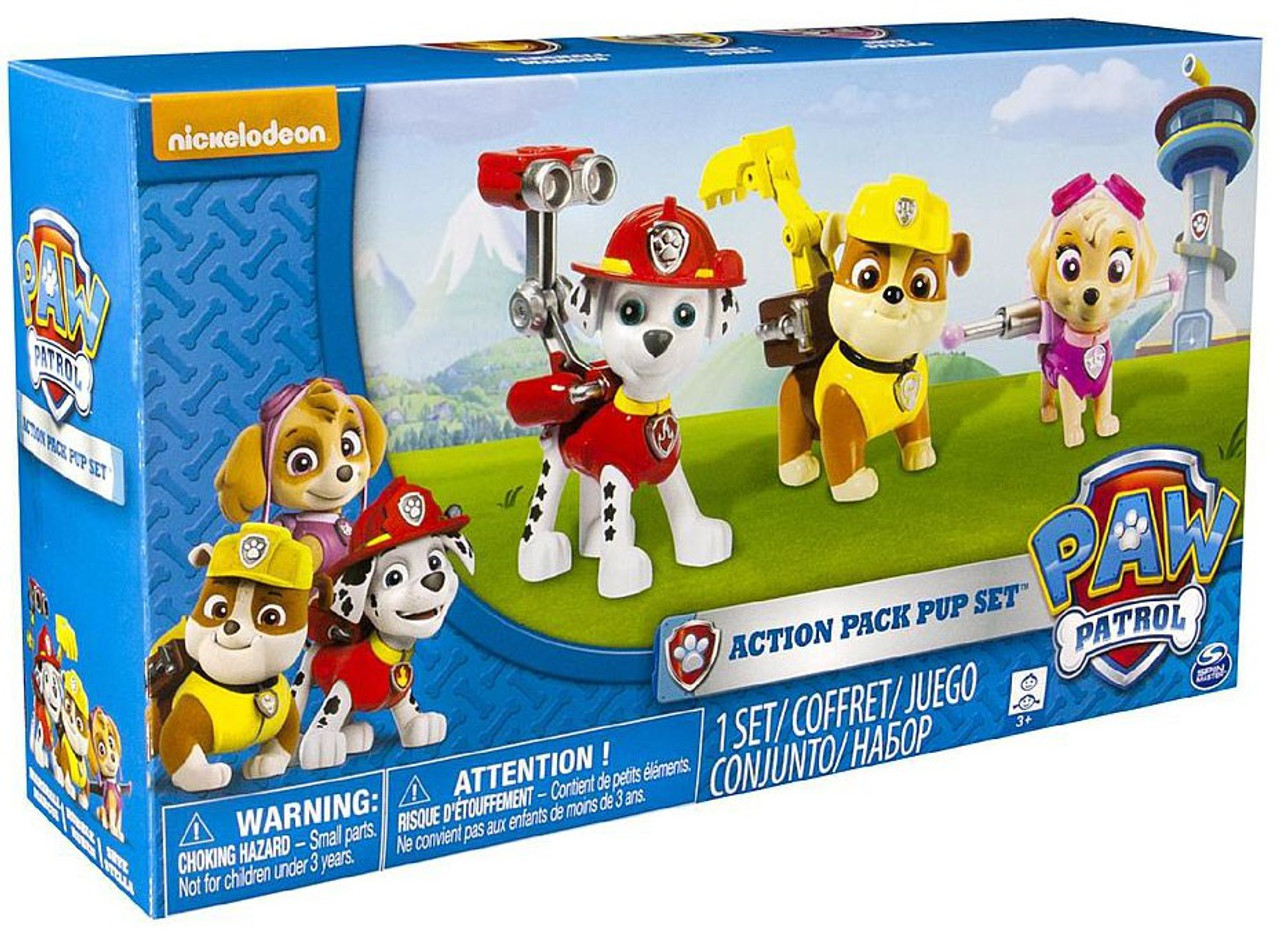 paw patrol action pack pups figure set