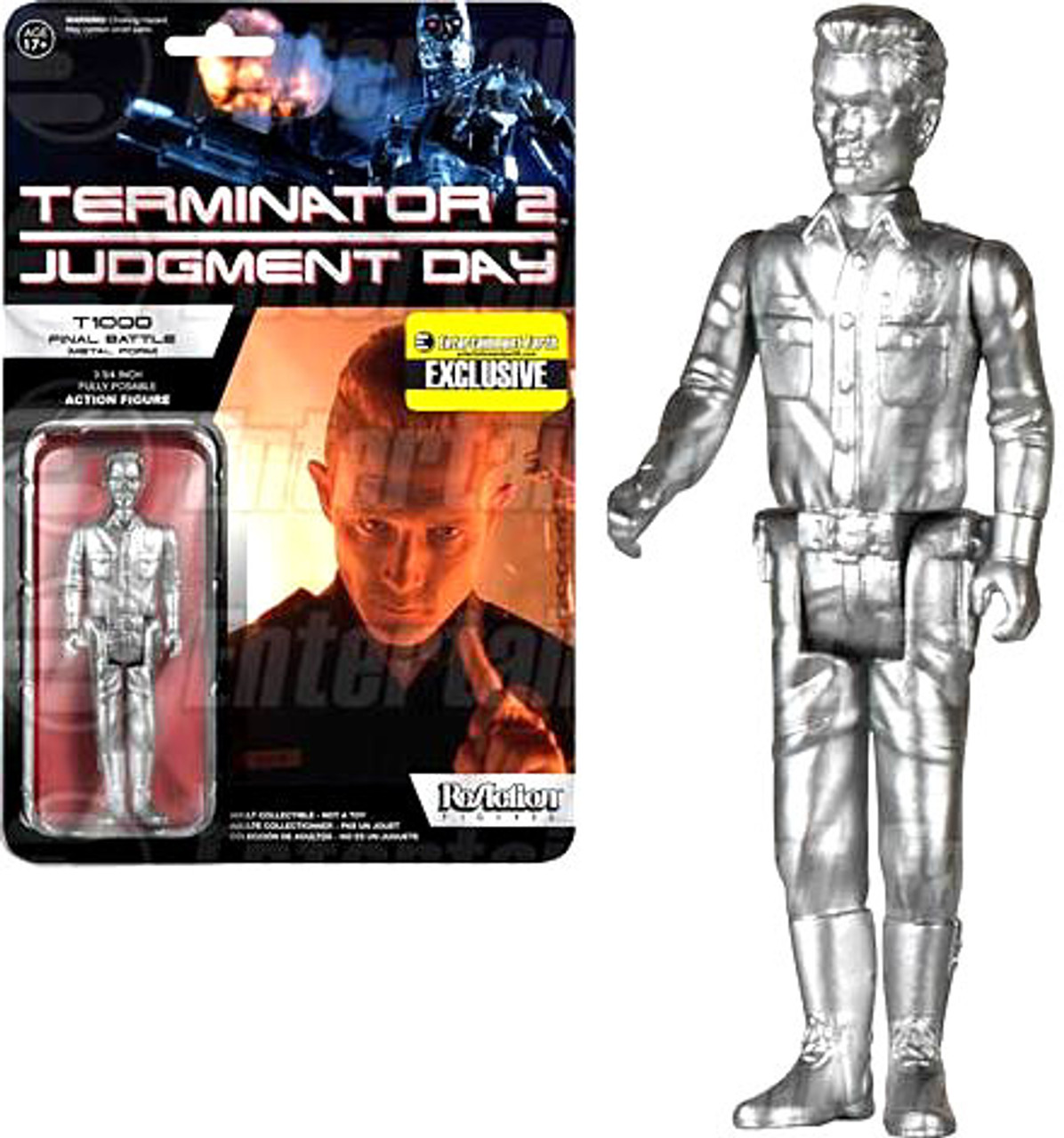 Funko Terminator 2 Judgment Day Reaction T 1000 Officer Exclusive 3 75 Action Figure Metallic Toywiz - t 1000 pony roblox