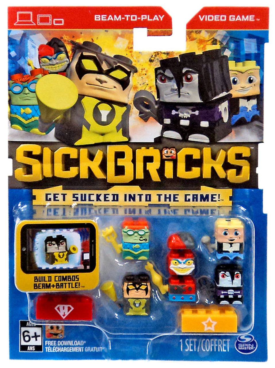 Sick Bricks Sick Team Superheroes Hollywood Minifigure 5 Pack Spin Master Toywiz - random 5x roblox mystery champions legends of roblox figure toys no code weapon