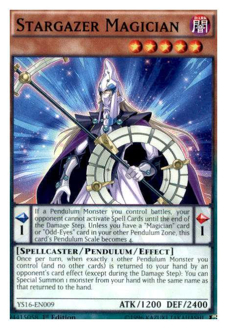 YuGiOh 2016 Starter Deck Yuya Single Card Common Stargazer Magician YS16EN009 ToyWiz