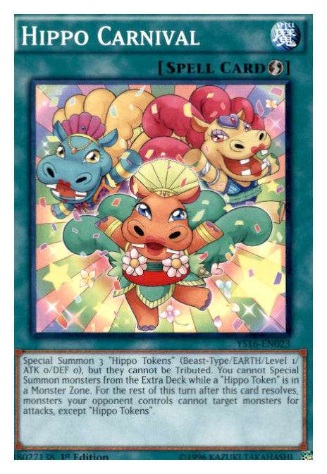 YuGiOh 2016 Starter Deck Yuya Single Card Common Hippo Carnival YS16EN023 ToyWiz