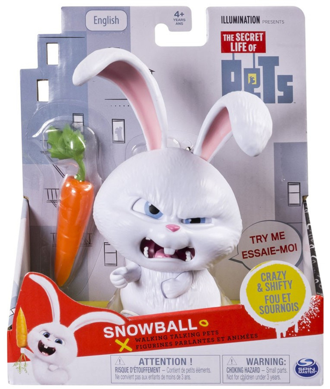 The Secret Life Of Pets Walking Talking Pets Snowball Figure Spin