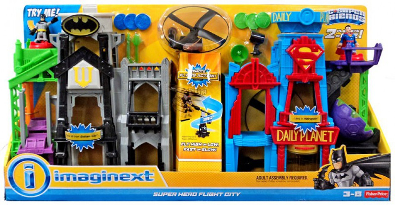 imaginext batman superman flight city