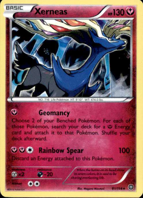 Pokemon X Y Steam Siege Single Card Rare Holo Xerneas 81 ToyWiz
