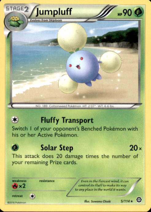 jumpluff pokemon card (Pokemon League) 014/214 - Reverse Holofoil League & Championship Cards proof acrylic case and featuring a striking image of the captivating character Jumpluff ex (Secluded Springs #3/71,