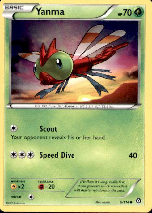 Pokemon X Y Steam Siege Single Card Common Yanma 6 Toywiz