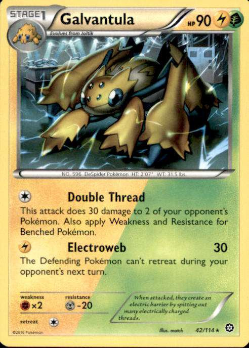 galvantula pokemon card - XY - Steam Siege - Stage 1 All Pokémon TCG card images The Pokémon Company Galvantula Pokemon Cards Price Guide