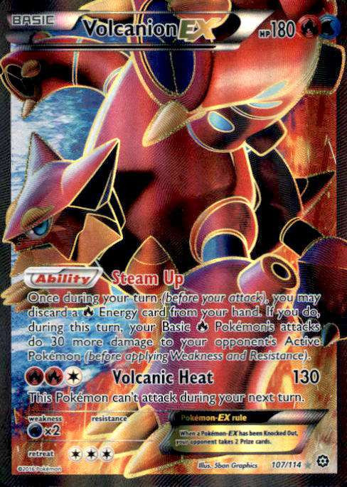 Pokemon X Y Steam Siege Single Card Ultra Rare Full Art Volcanion Ex 107 Toywiz