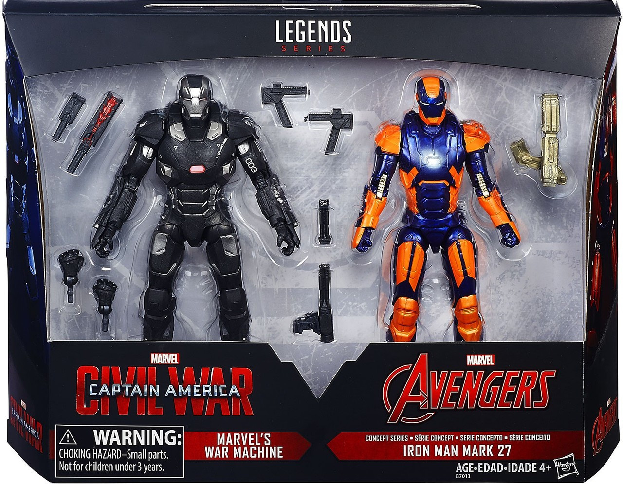 Captain America Civil War Marvel Legends War Machine Iron Man Mark 27 Exclusive Action Figure 2 Pack