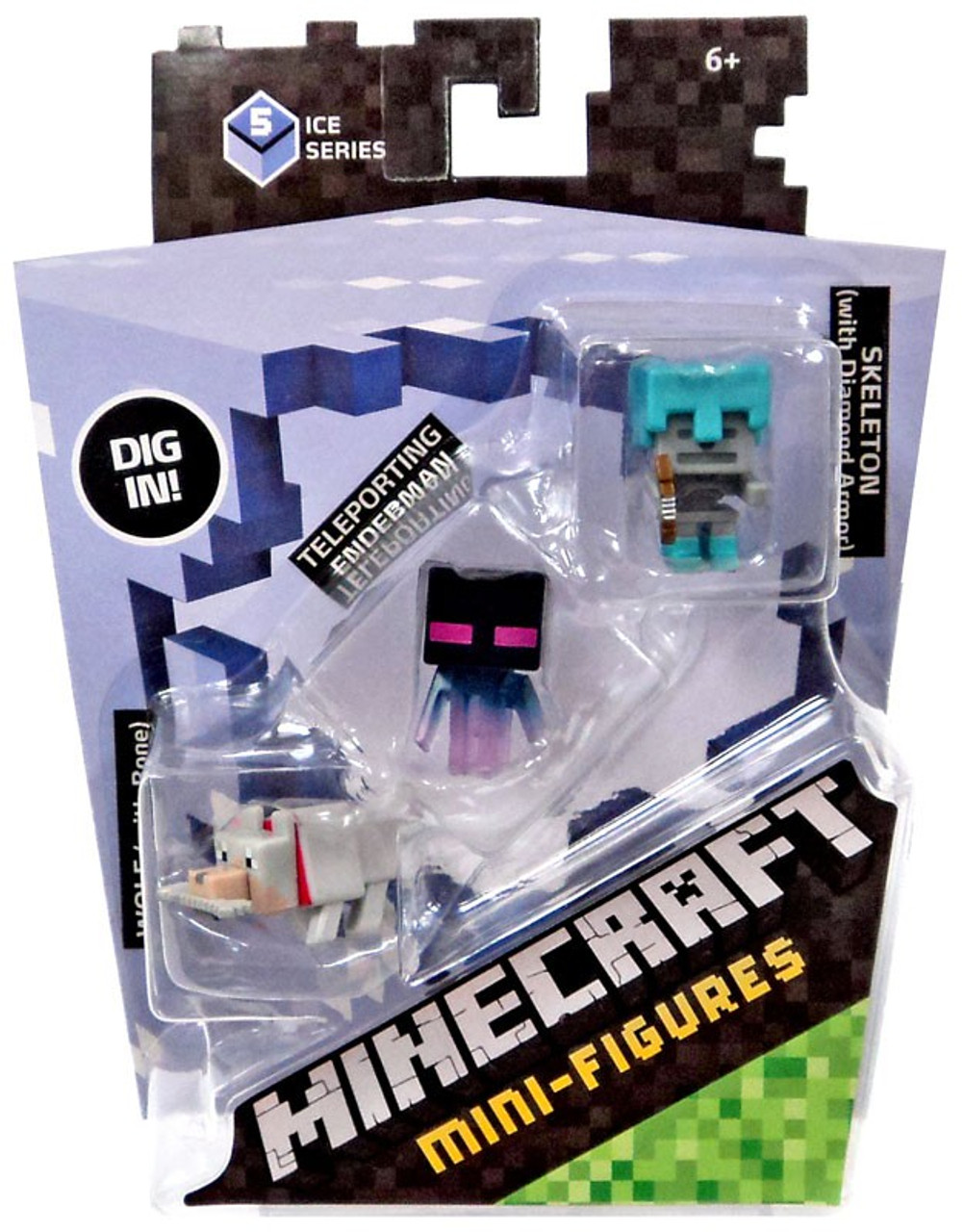 Minecraft Ice Series 5 Wolf Teleporting Enderman Skeleton With Diamond Armor Mini Figure 3 Pack Mattel Toys Toywiz - ice armor roblox