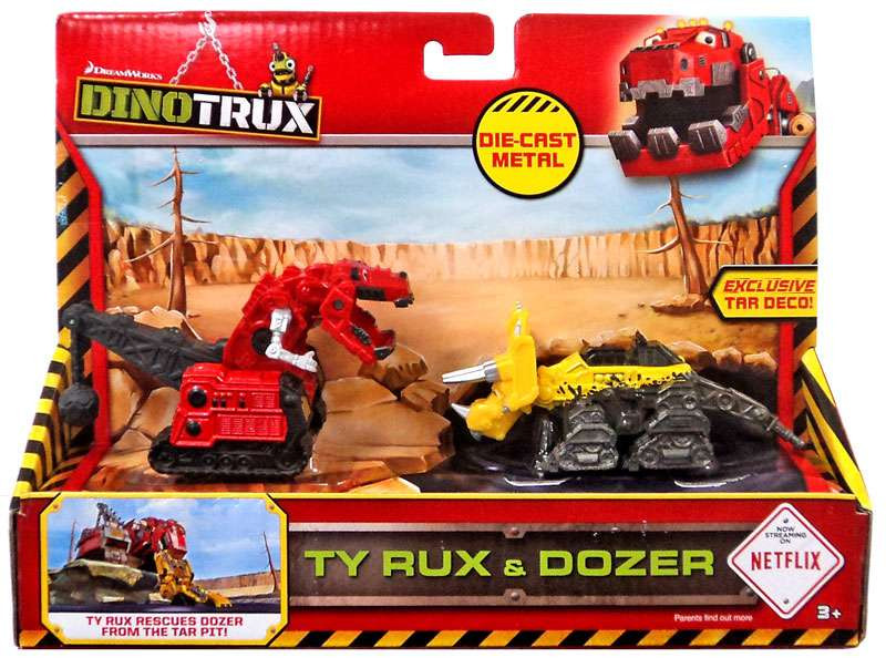 Dinotrux Ty Rux Dozer Diecast Figure 2-Pack Mattel Toys - ToyWiz