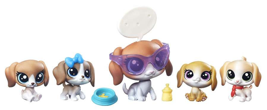 Littlest Pet Shop Mommy Babies Beagles Mini Pet 5Pack Hasbro Toys ToyWiz