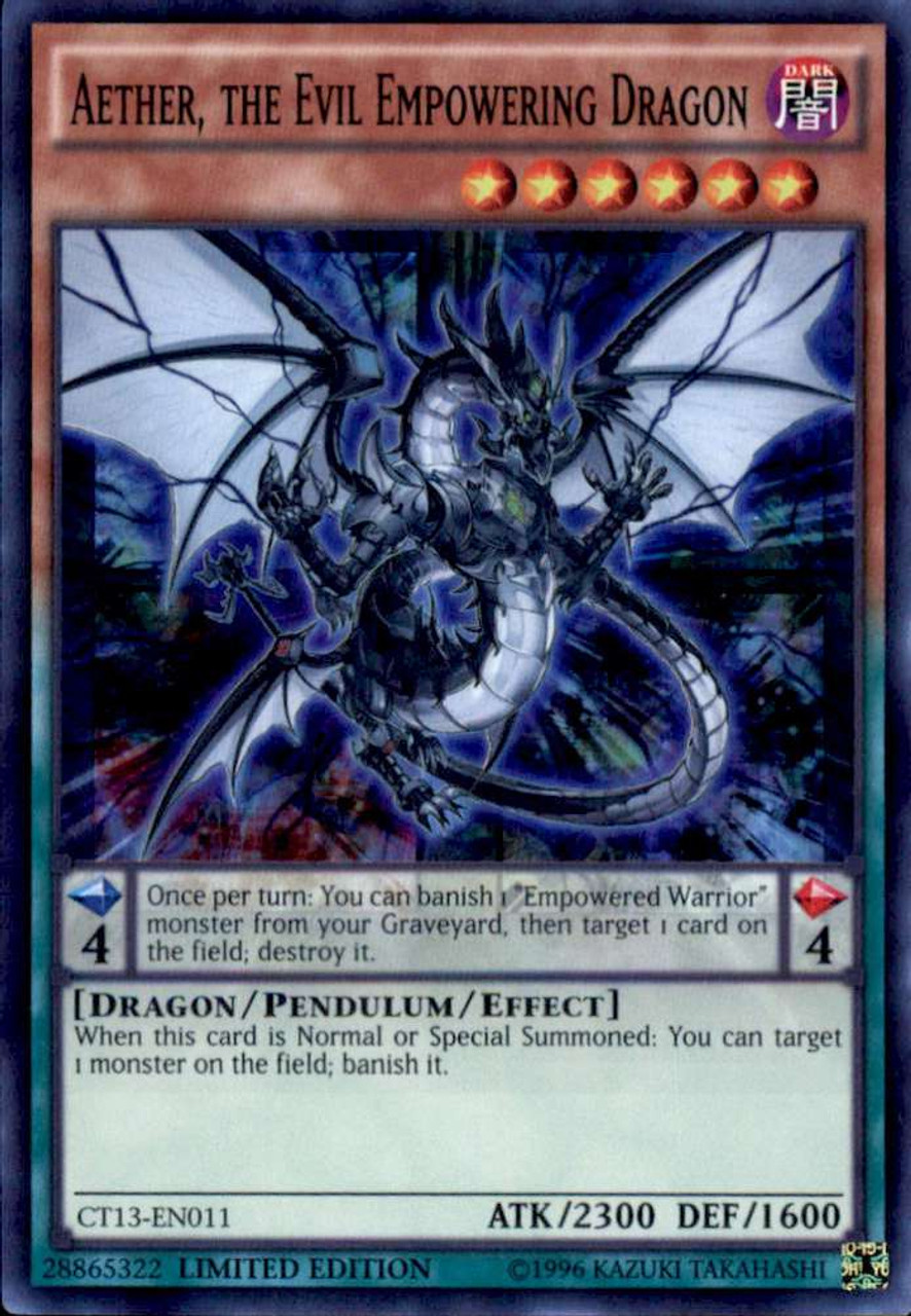 Yugioh 2016 Mega Tin Mega Pack Single Card Super Rare Aether The Evil Empowering Dragon Ct13 En011 Kaiba Tin Toywiz - super mega ice dragon wings roblox
