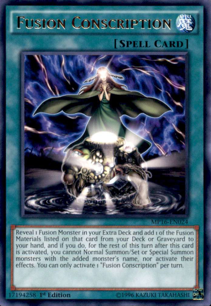 YuGiOh 2016 MegaTin Mega Pack Single Card Rare Fusion Conscription