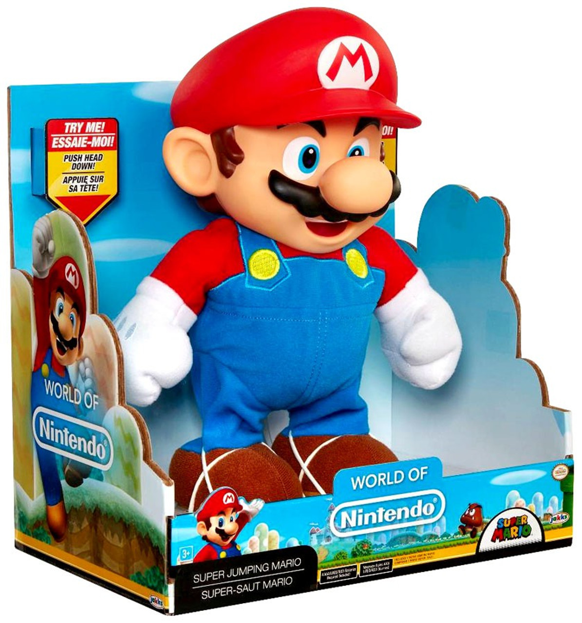 World of Nintendo Super Mario Super Jump Mario Deluxe Action Figure