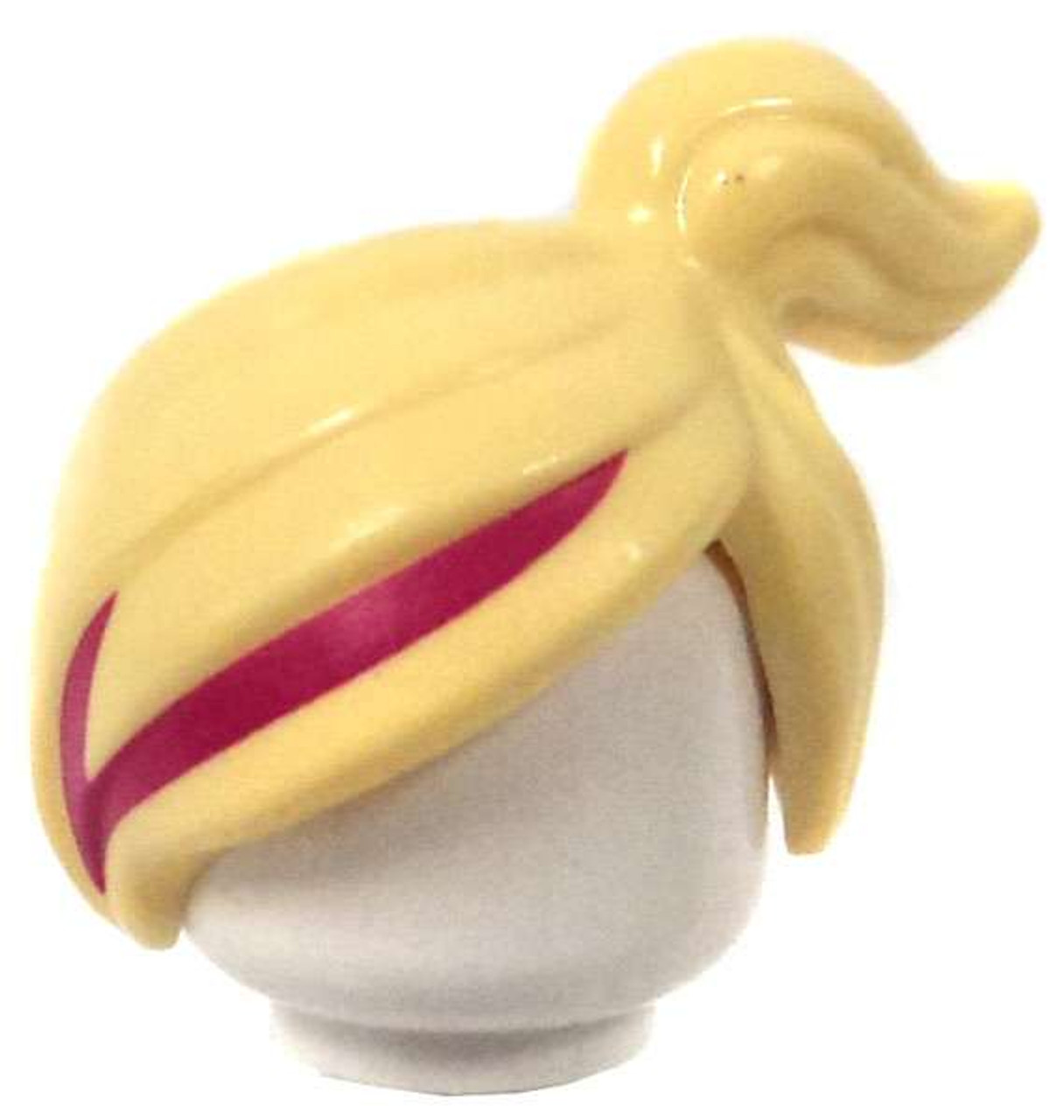 Lego Minifigure Parts Bright Blonde Ponytail With Magenta Stripe Loose Hair Loose Toywiz - purple action ponytail roblox ponytail vintage hair