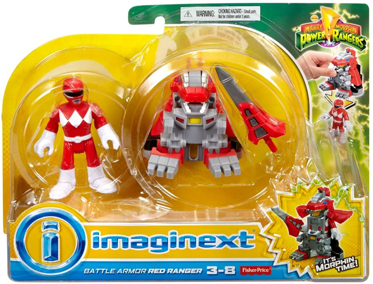 Fisher Price Power Rangers Imaginext Mighty Morphin Battle Armor Red Ranger Figure Set Toywiz - roblox battle of the titans armor