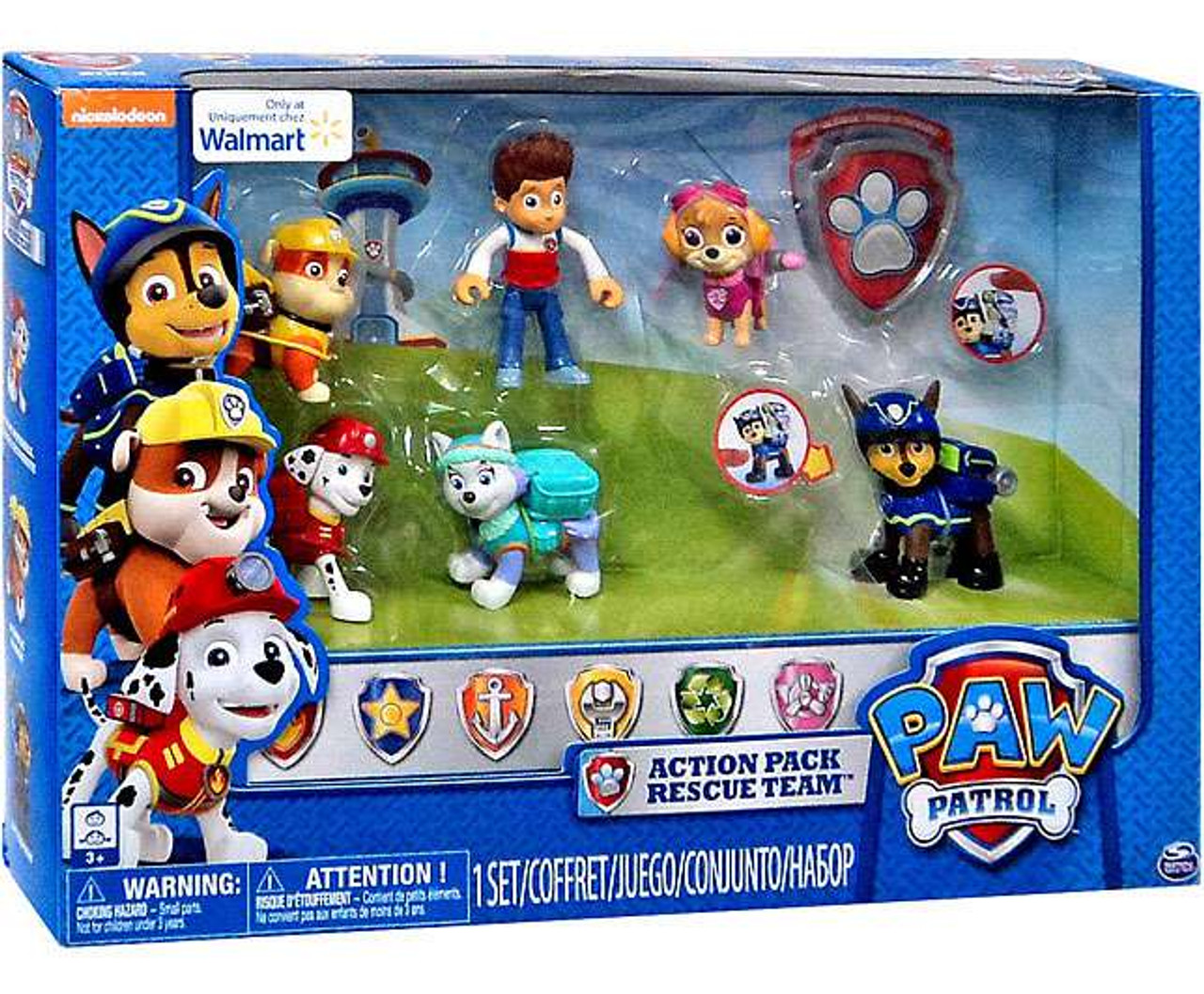 Paw Action Pack Rescue Team Marshal, Everest, Ryder, Rubble Chase Exclusive Figure 6-Pack Damaged Package Spin Master - ToyWiz