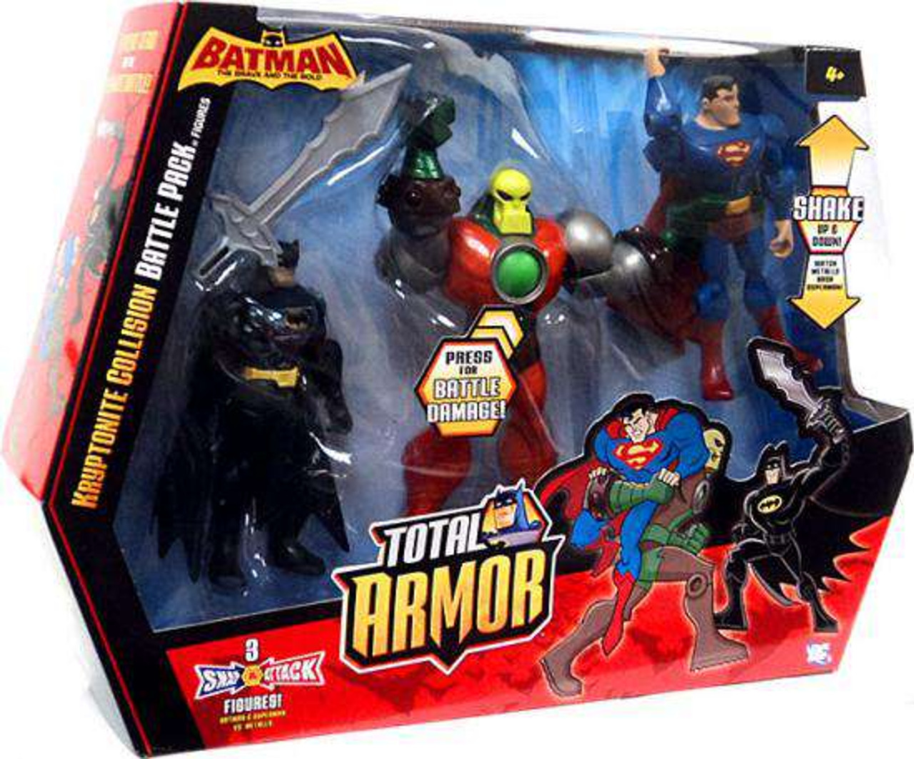 Batman Brave And The Bold Total Armor Kryptonite Collision Battle Pack Action Figure Set Mattel Toywiz Batman Brave And The Bold Total Armor Kryptonite Collision Battle Pack Action Figure Set Mattel Toywiz