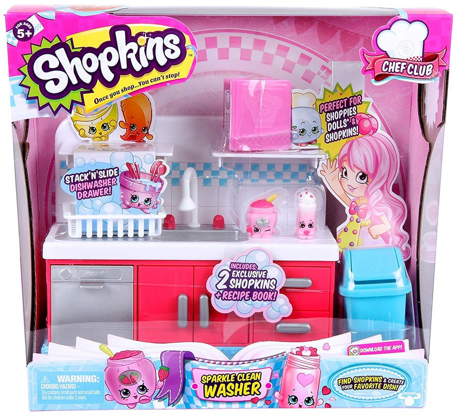 Shopkins Chef Club Season 6 Sparkle Clean Washer Playset ...