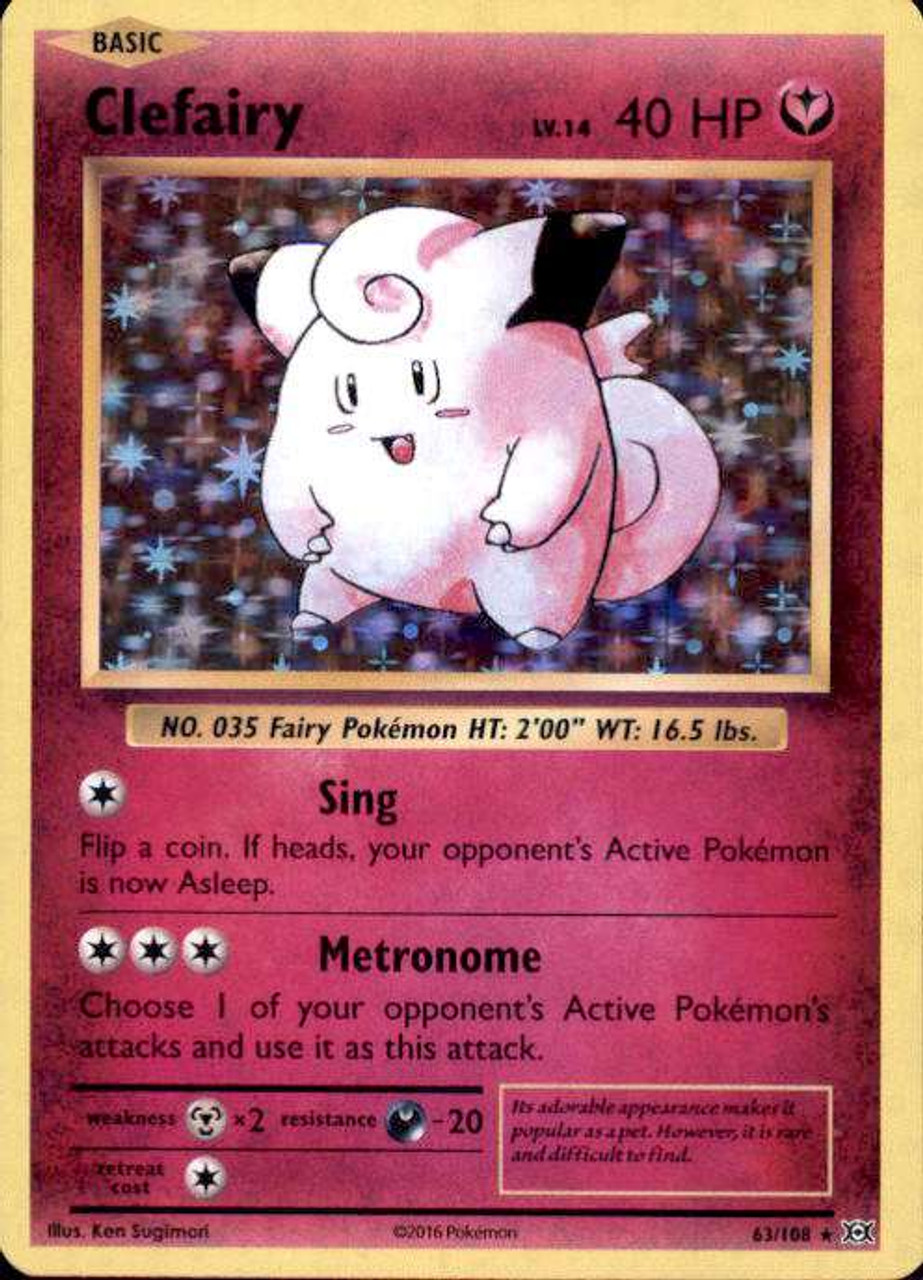 Pokemon X Y Evolutions Single Card Rare Holo Clefairy 63 Toywiz