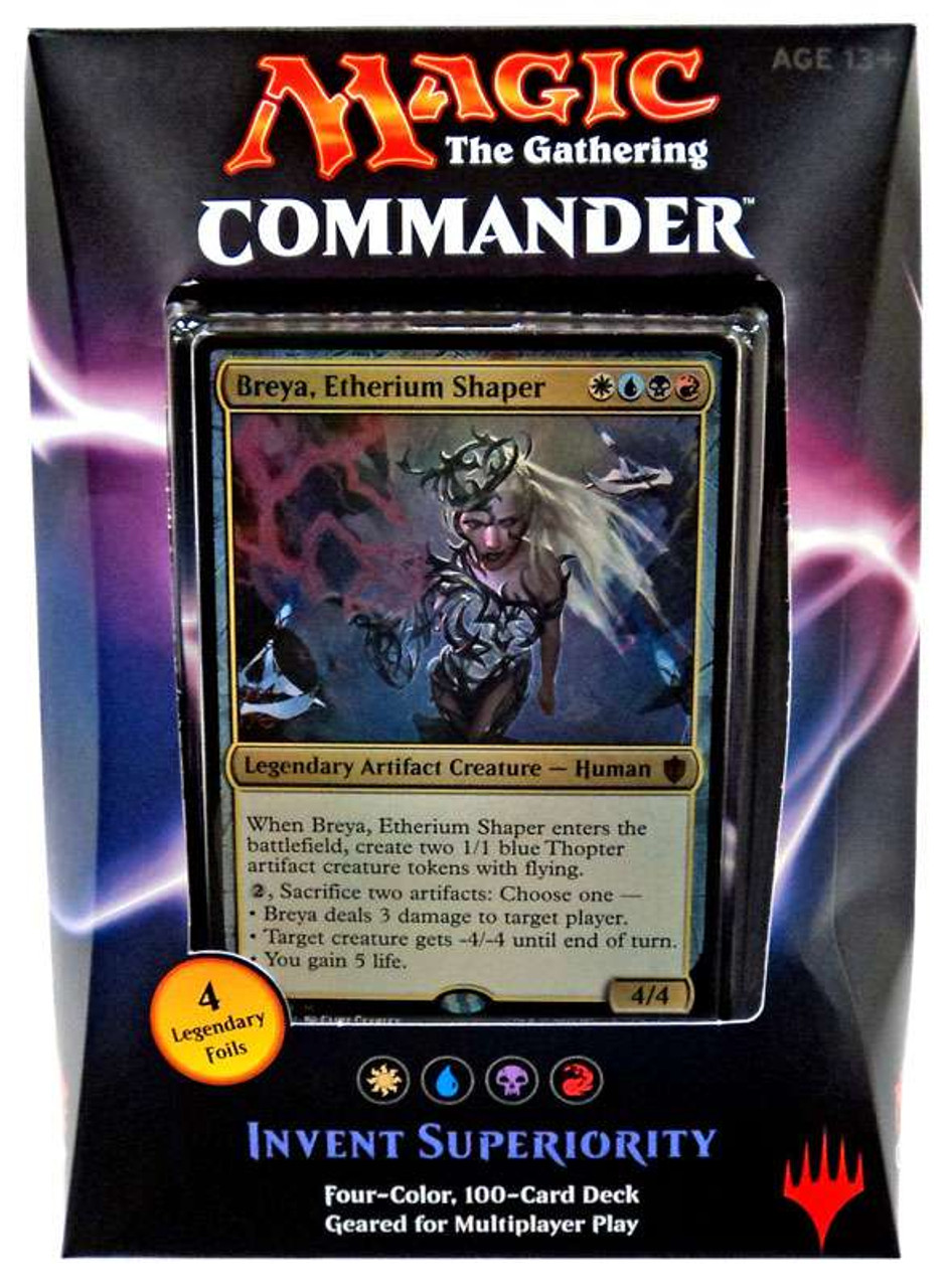 Magic The Gathering Trading Card Game 2016 Commander Invent Superiority Deck Wizards Of The Coast Toywiz - flying deck of cards roblox