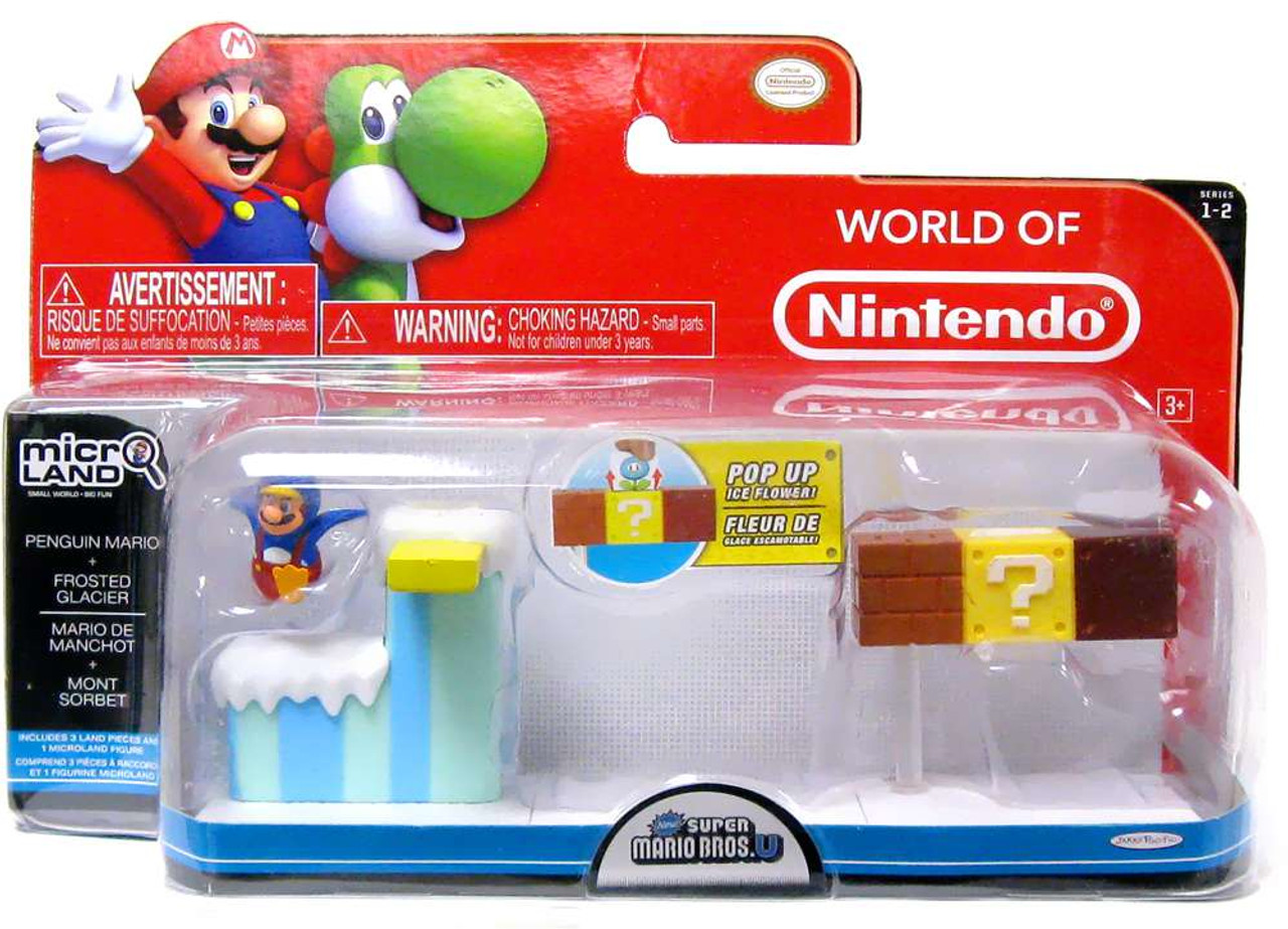 World Of Nintendo New Super Mario Bros U Micro Land Playset Penguin Mario Frosted Glacier Playset Damaged Package Jakks Pacific Toywiz