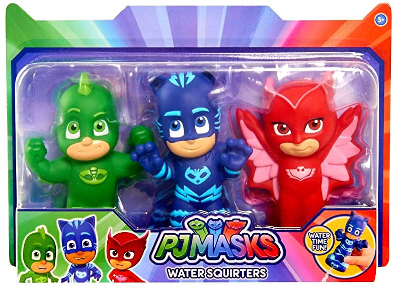 Disney Junior PJ Masks Gekko, Catboy Owlette Bath Toy 3Pack Water Squirters Just Play ToyWiz