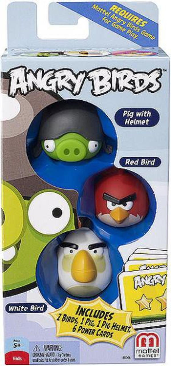 Mattel Angry Birds Mini Figure 3 Pack Pig With Helmet Red Bird White Bird Toywiz - red bird roblox