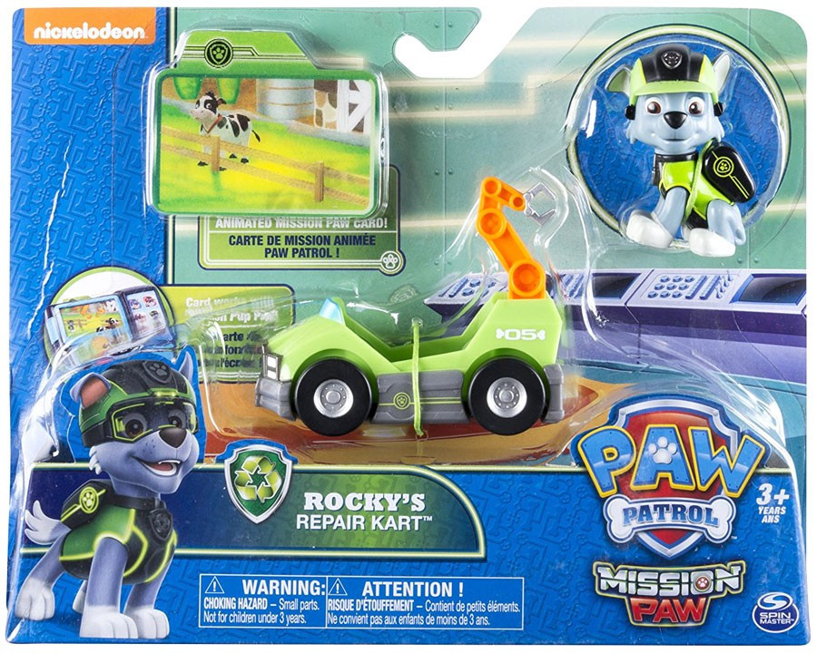Paw Patrol Mission Paw Rockys Repair Kart Figure Spin Master ToyWiz