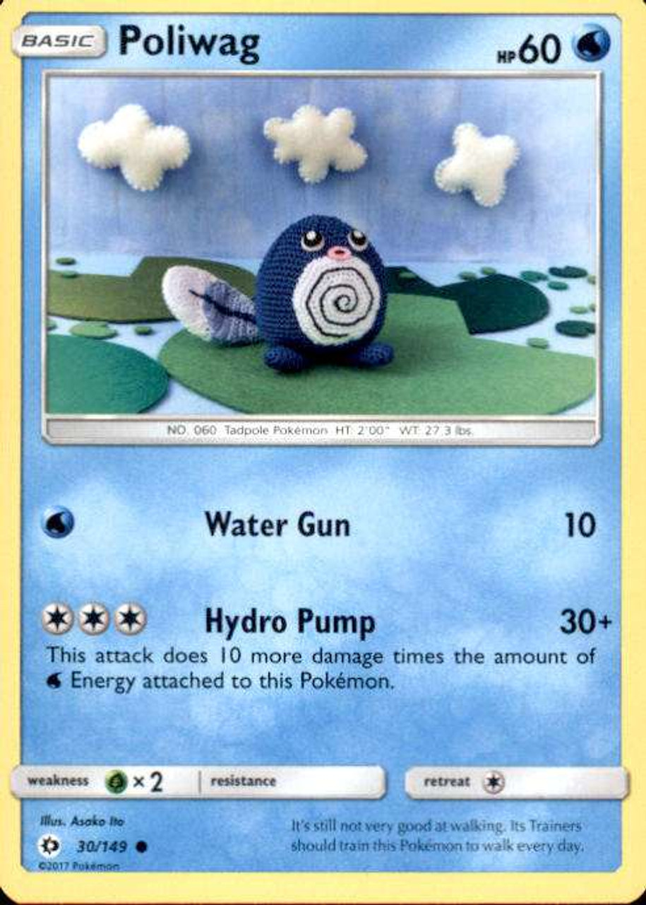 Pokemon Sun Moon Sun Moon Base Set Single Card Common Poliwag 30 Toywiz