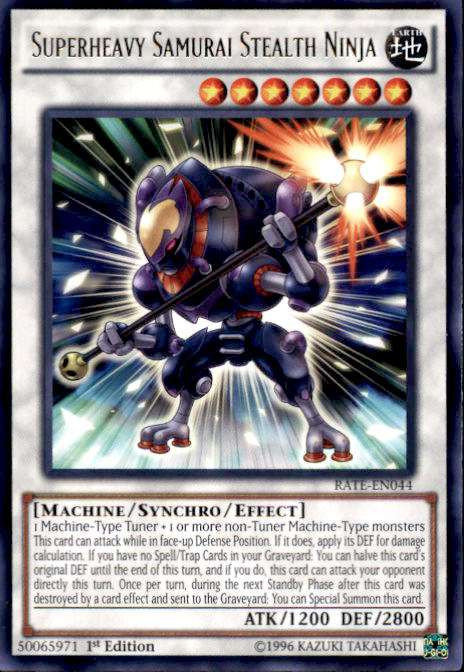 Yu-Gi-Oh! Superheavy Samurai Stealth Ninja Card - RATE-EN044 Rare 1st Edition From Raging Tempest - View #3