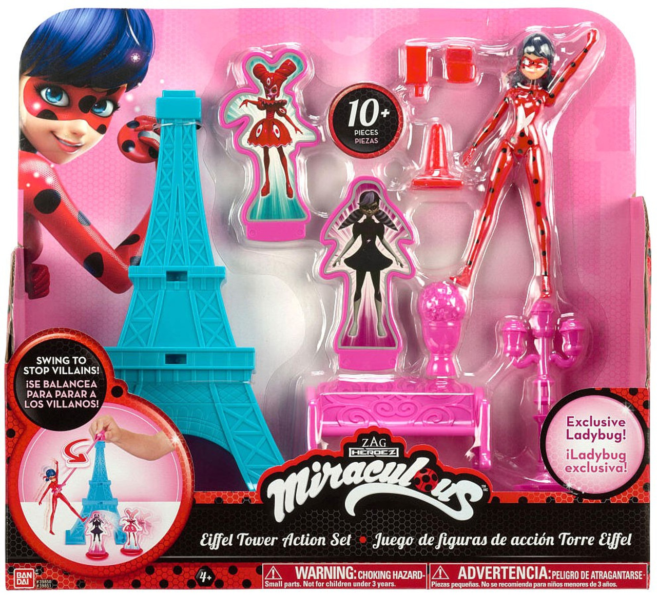 Zag Heroez Miraculous Tales Of Ladybug Cat Noir Eiffel Tower Action Set 5 5 Bandai America Toywiz - miraculous ladybug roblox juego