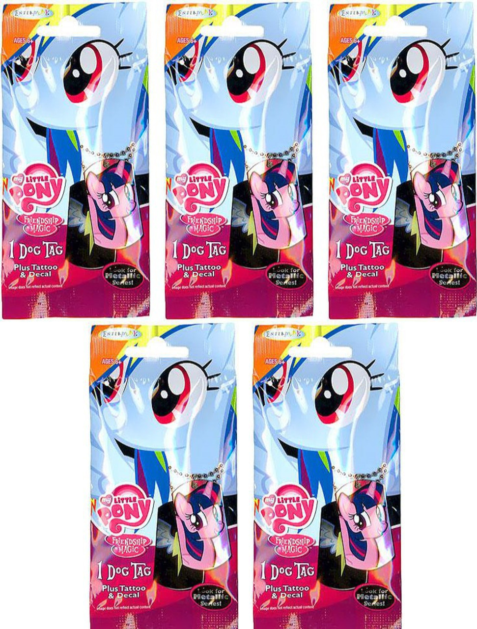 My Little Pony Friendship Is Magic Dog Tags Series 1 Lot Of 5 My Little Pony Dog Tags Mystery Packs Enterplay Toywiz - mlp decals codes for roblox