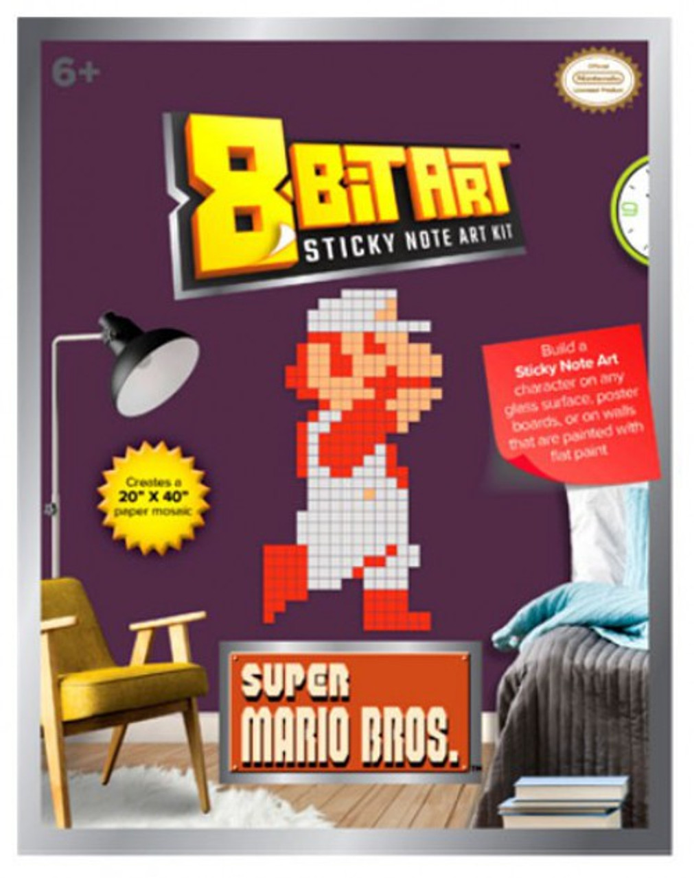 8 Bit Art 20 X 40 Fire Mario Sticky Note Art Kit Ultimate Source Toywiz - sticky note roblox